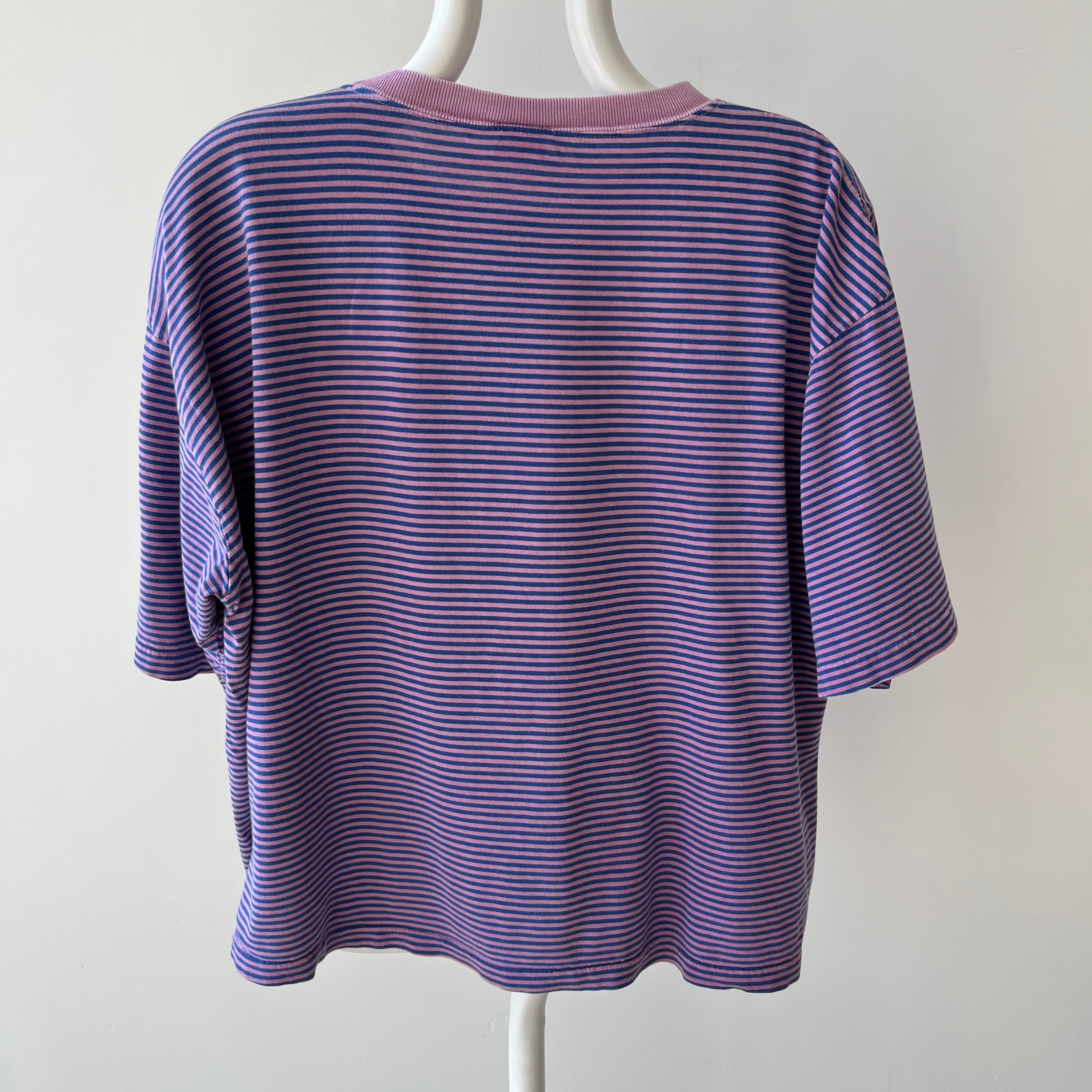 1990s Super Slouchy/Blousy Striped Gap Pocket T-Shirt - !!!