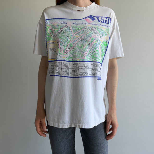 1990s Tattered, Torn, Worn, Stained, Epic Vail Cotton T-Shirt (Worth the Zoom)
