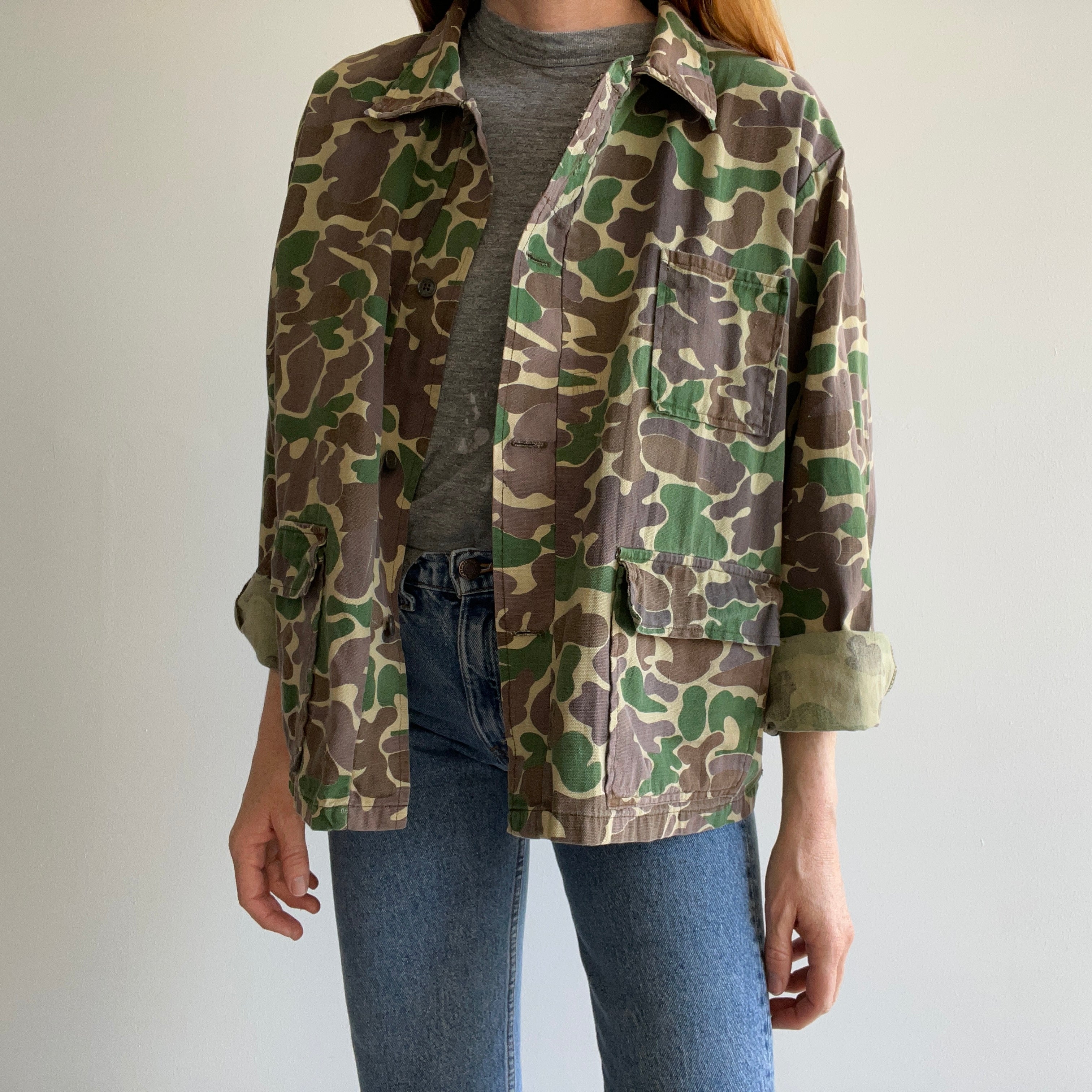 1970s Epically Mended Camo Cotton Chore Coat by K-Mart