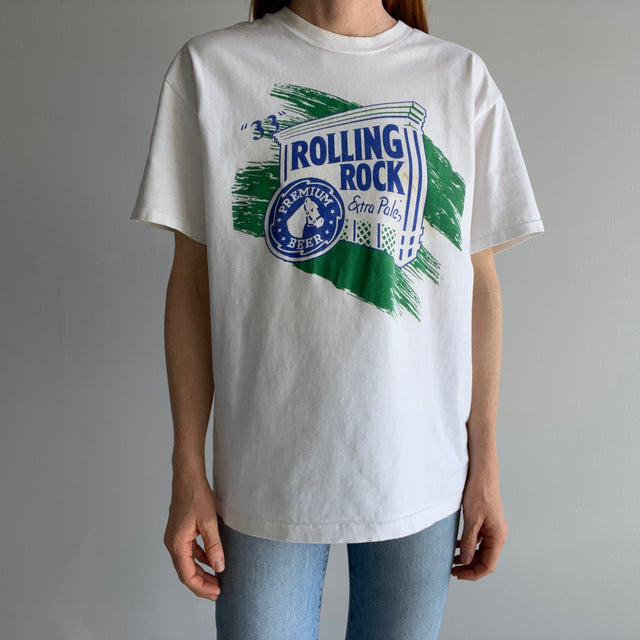 1980/90s Rolling Rock Extra Pale Ale T-Shirt - Great Age Staining