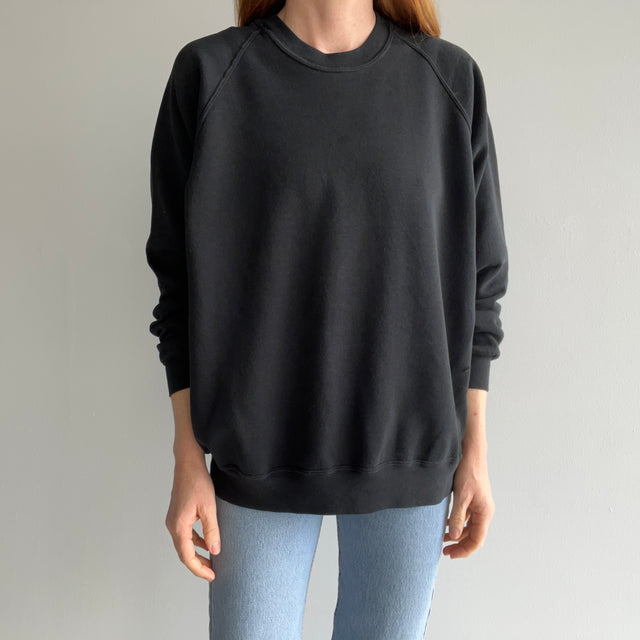 1980s Blank Black Raglan by Jerzees 2X