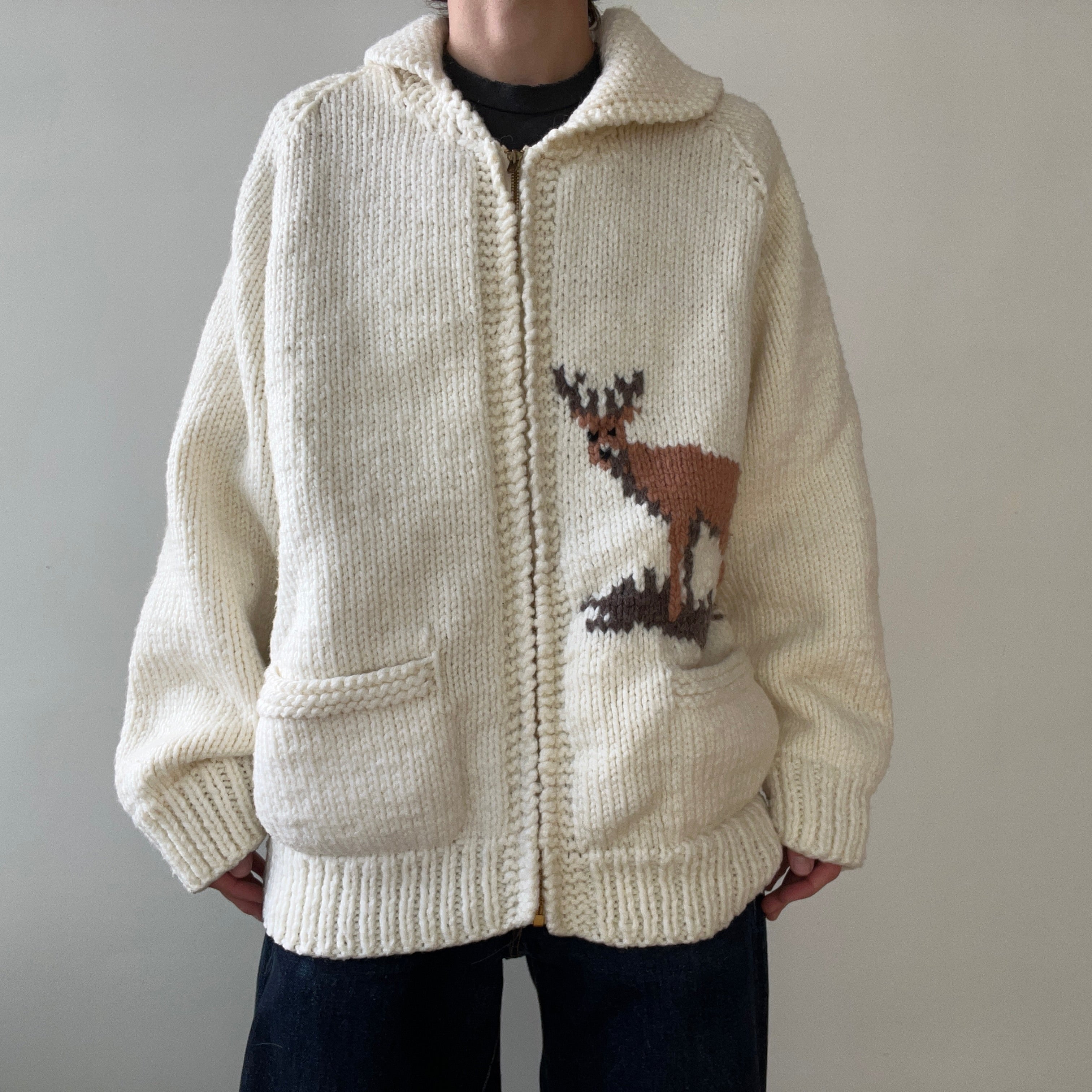 1970s Cowichan Zip Up Sweater