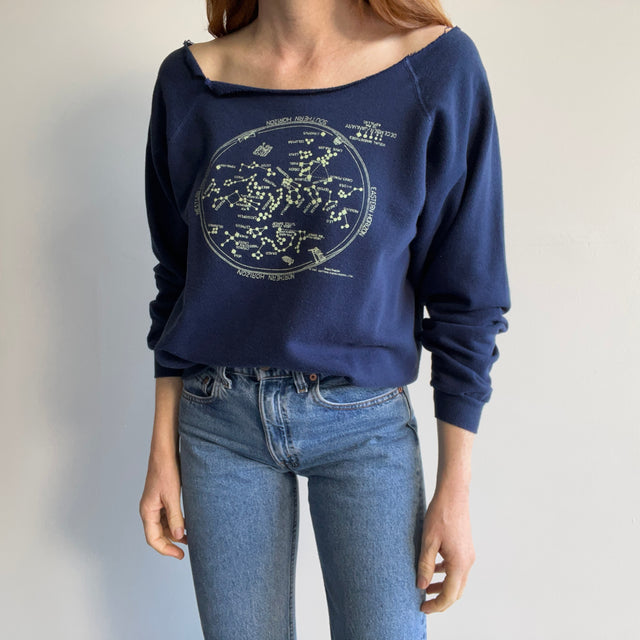 1987 Constellations "Visual Horizons" Super Wide Cut Neck Sweatshirt