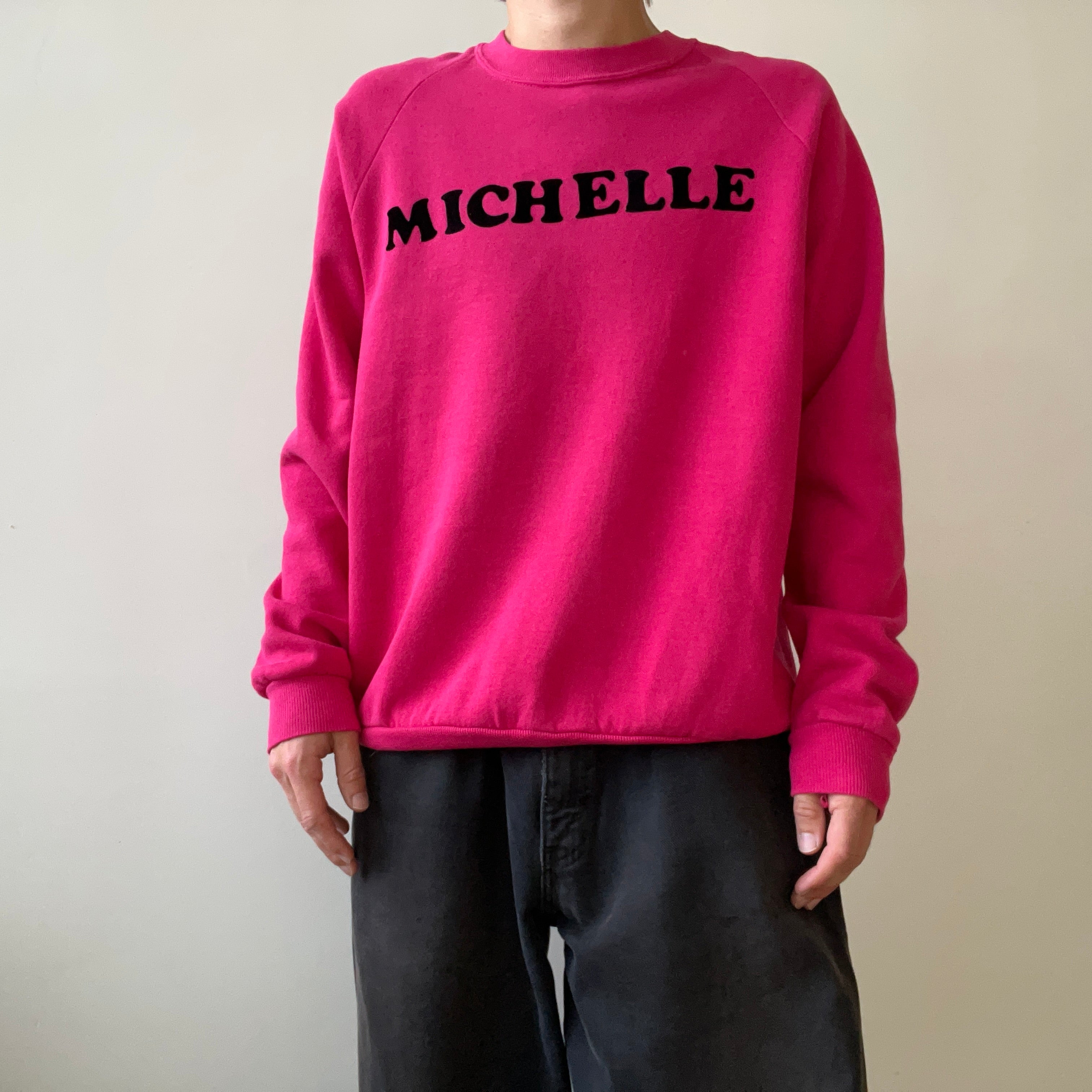 1980s/90s Pink Michelle Raglan Sweatshirt - Awwww