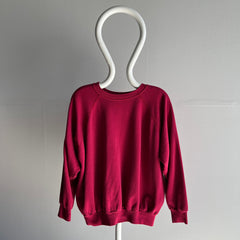 1980s Hot Magenta Pink Raglan Sweatshirt