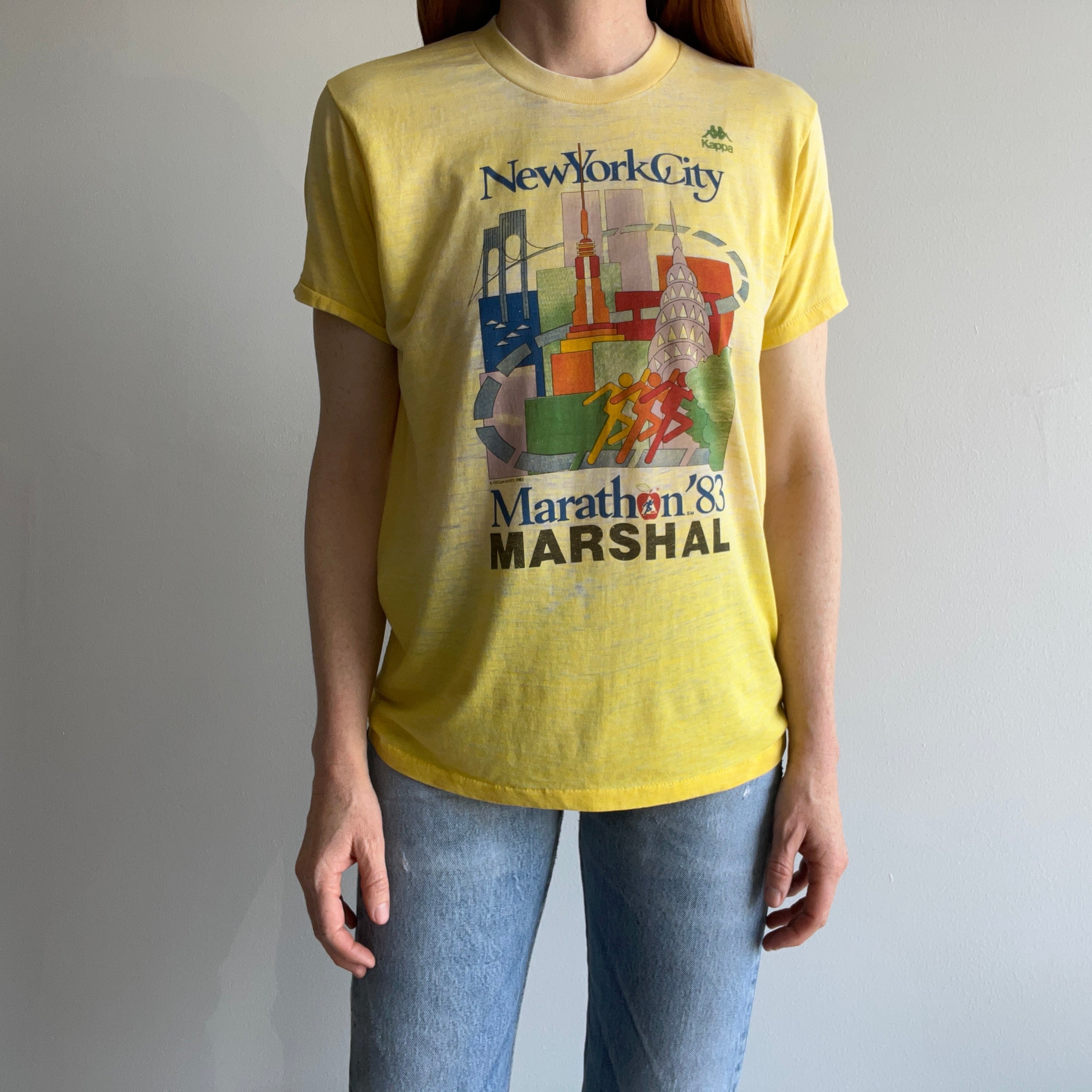 1983 Kappa New York City Marathon SUPER Thinned Out T-Shirt