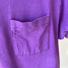 1980s Purple Pocket T-Shirt with the Single Most Wonderful Bleach Mark on the Backside