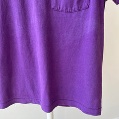 1980s Purple Pocket T-Shirt with the Single Most Wonderful Bleach Mark on the Backside