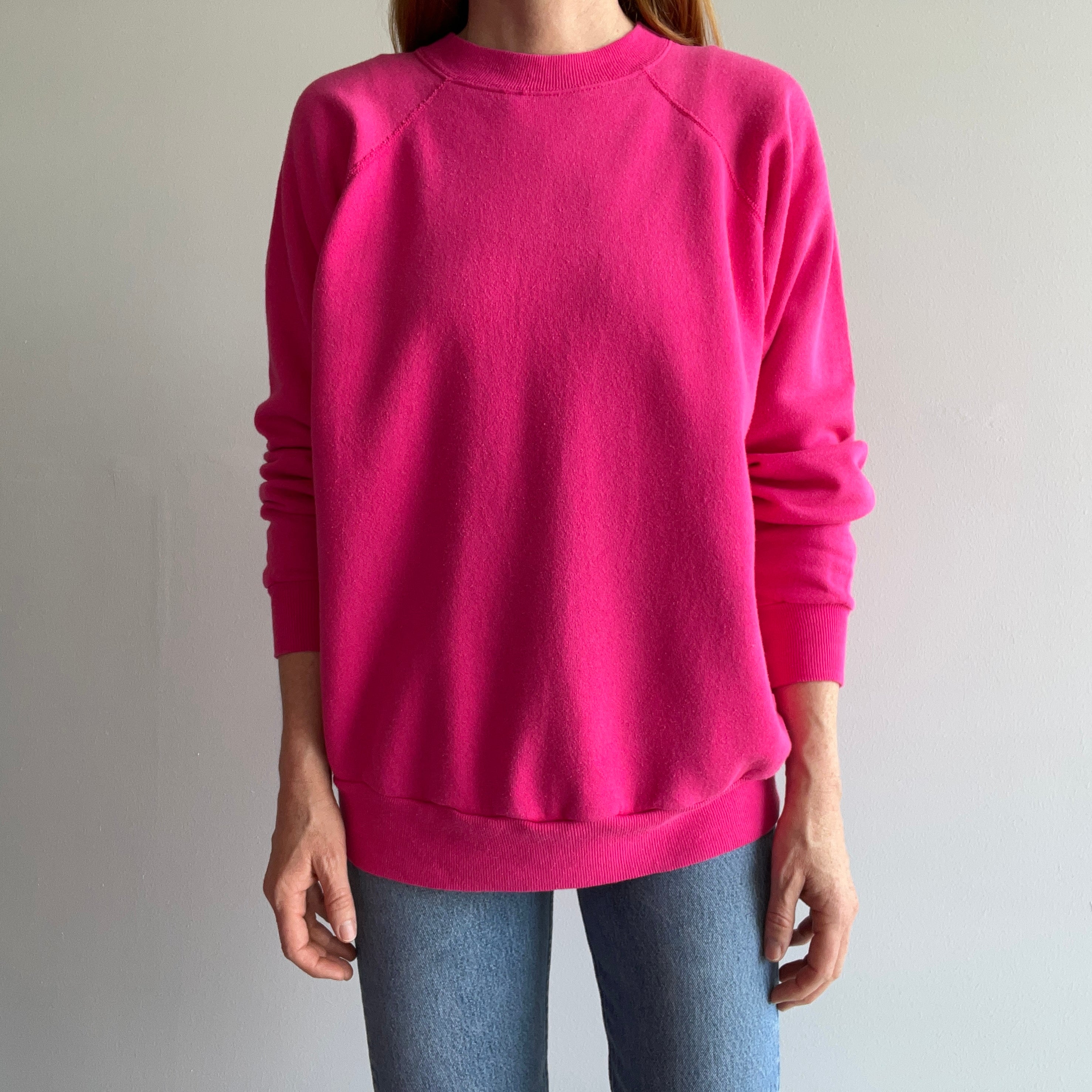 1980s Perfectly Hot Pink Sweatshirt by Pannill (Swoon)