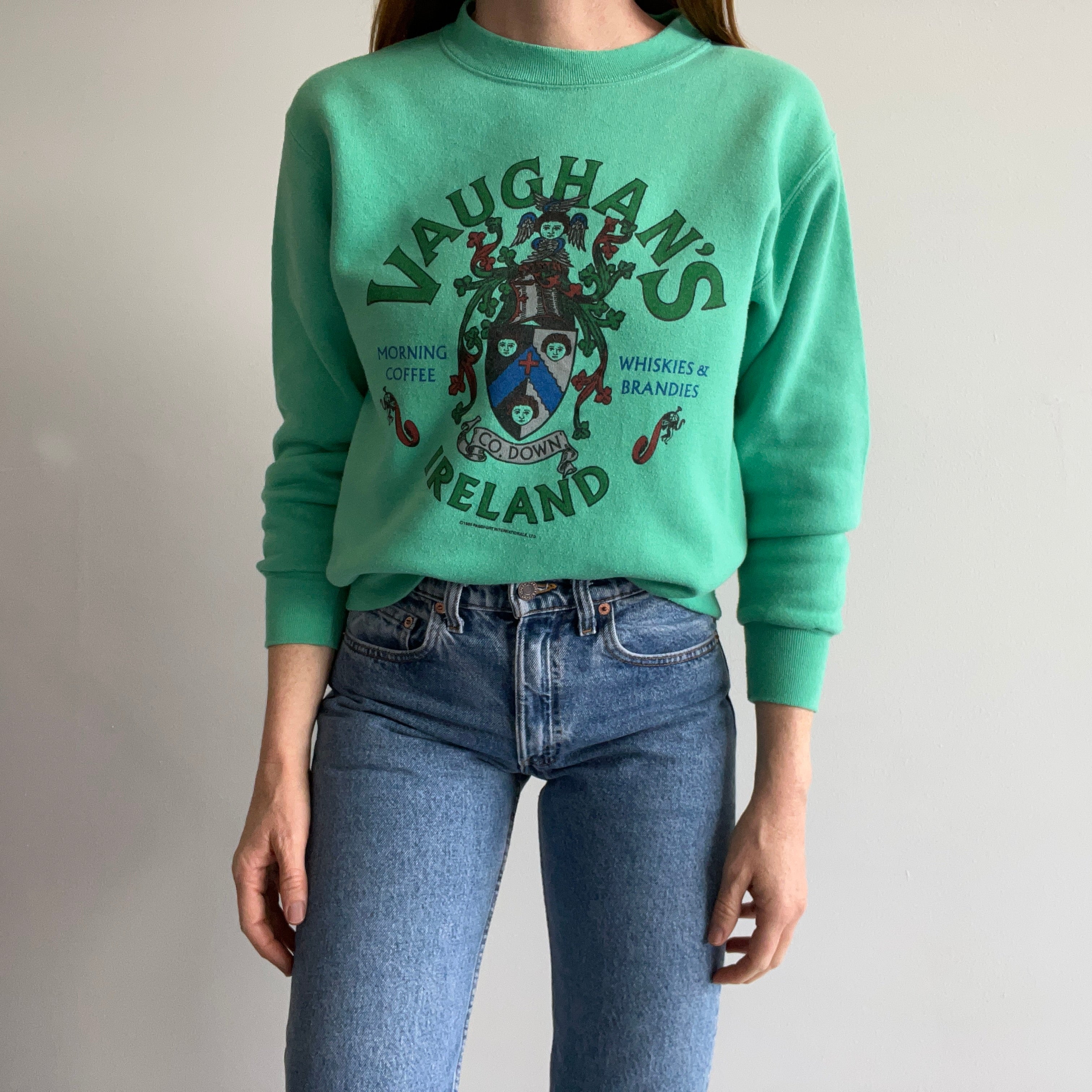 1986/8? Vaughan's Ireland Morning Coffee Whiskies and Brandies Sweatshirt