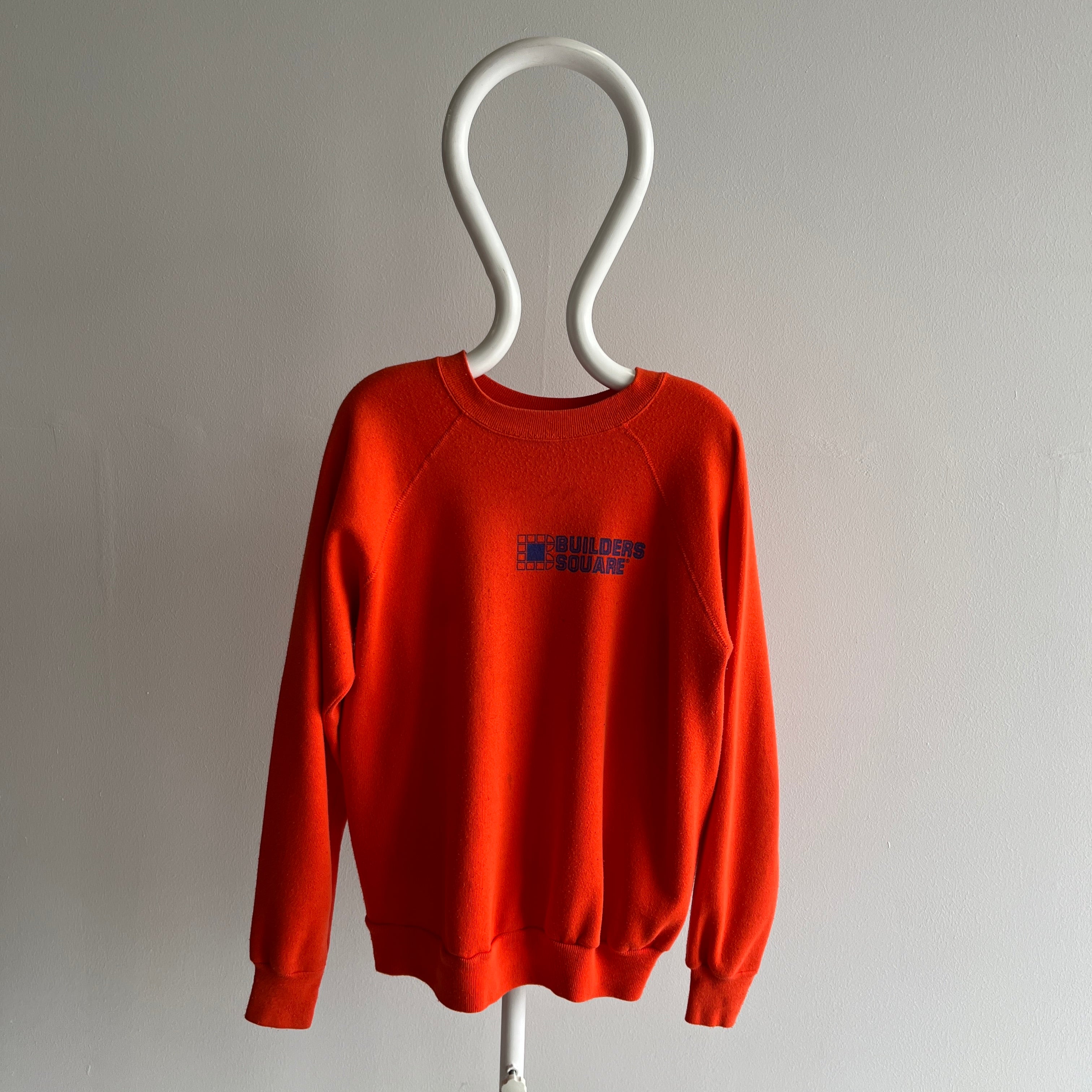 1980s Orange Builders Square Sweatshirt by Pannill