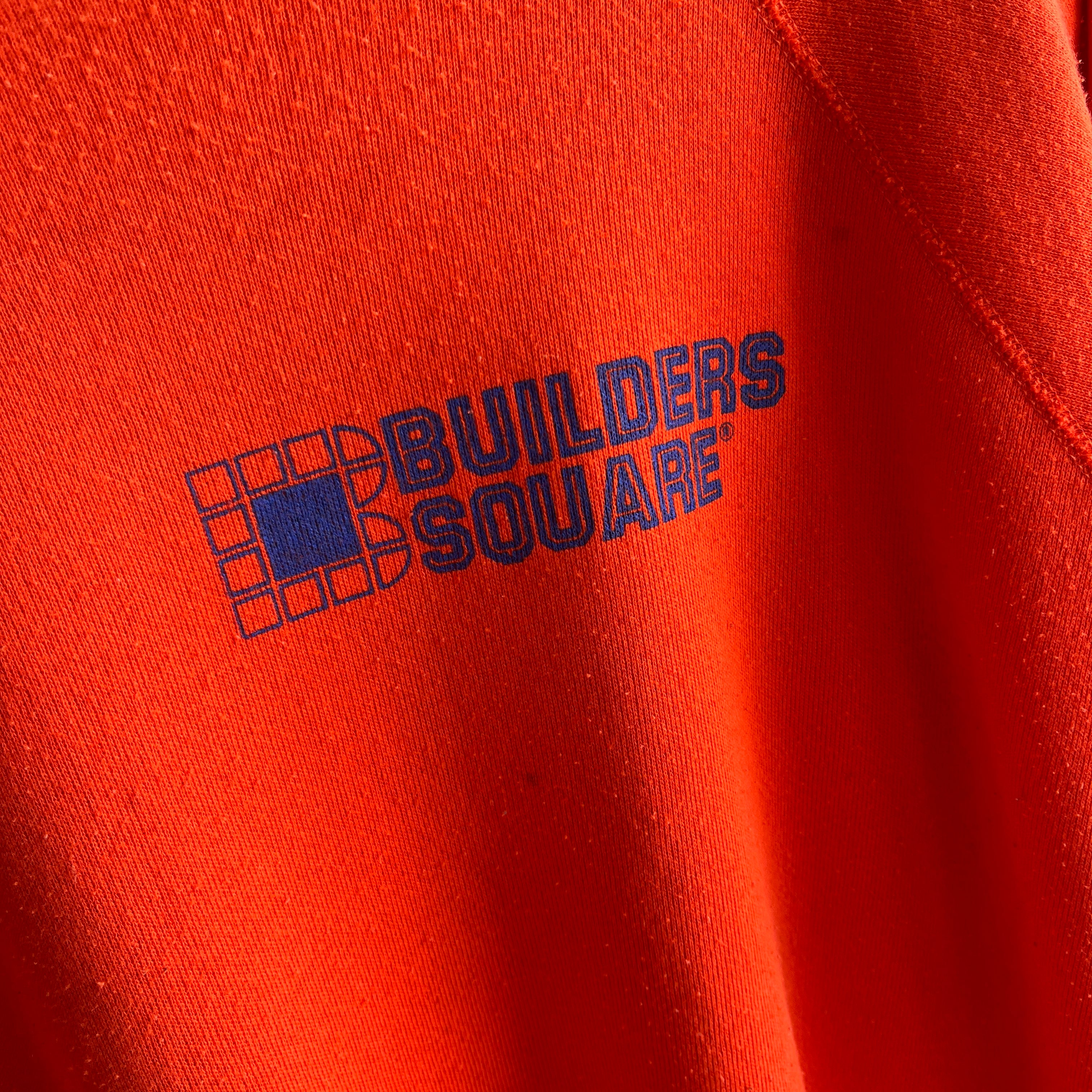 1980s Orange Builders Square Sweatshirt by Pannill