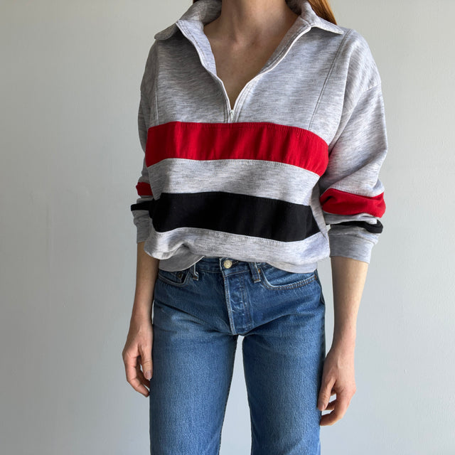 1980s 1/4 Zip Color Block Delight Sweatshirt