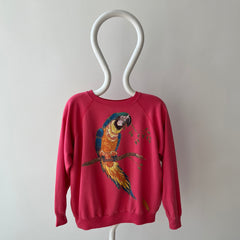 1980s Hand Painted by Tea Tea - Parrot DIY Sweatshirt on a Reeve Brand Raglan - THIS