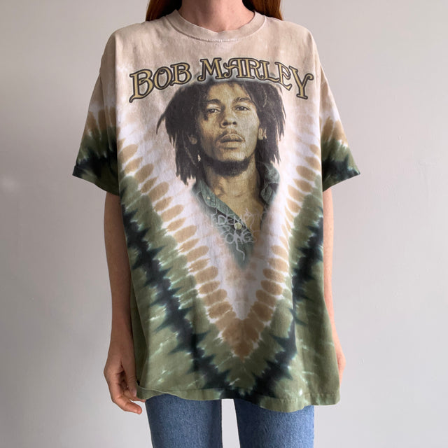 2000s Bob Marley Songs of Redemption Front and Back Tie Dye T-Shirt