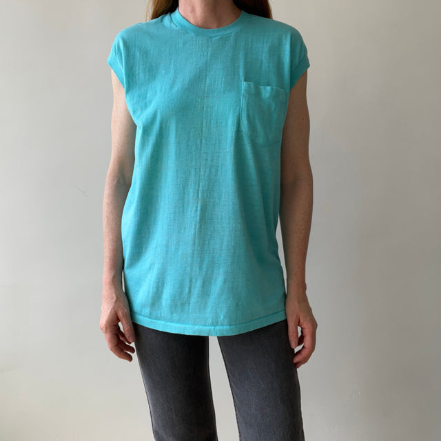 1970s Teal/Sea Foam Blue Muscle T-Shirt