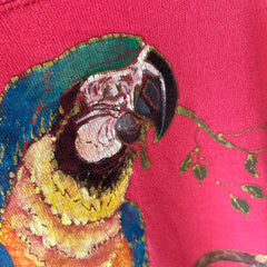 1980s Hand Painted by Tea Tea - Parrot DIY Sweatshirt on a Reeve Brand Raglan - THIS