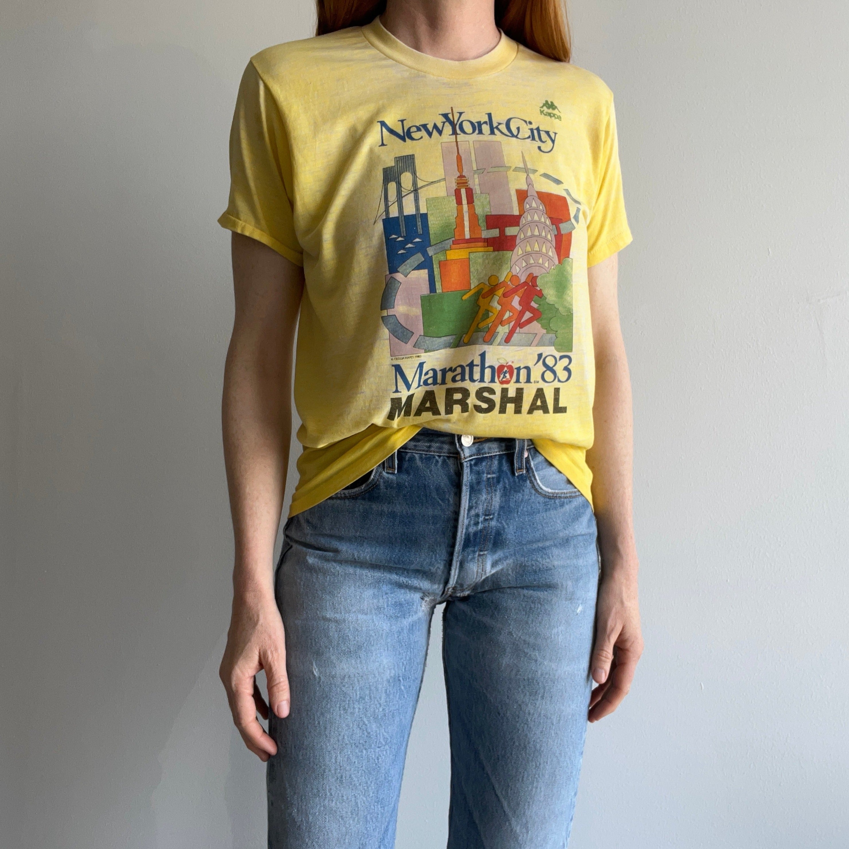 1983 Kappa New York City Marathon SUPER Thinned Out T-Shirt