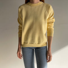 1970s Sportswear Never (?) Worn Butter Yellow Sweatshirt
