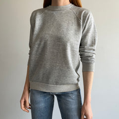 1980s Aged Blank Gray Raglan Sweatshirt by Chalk Line