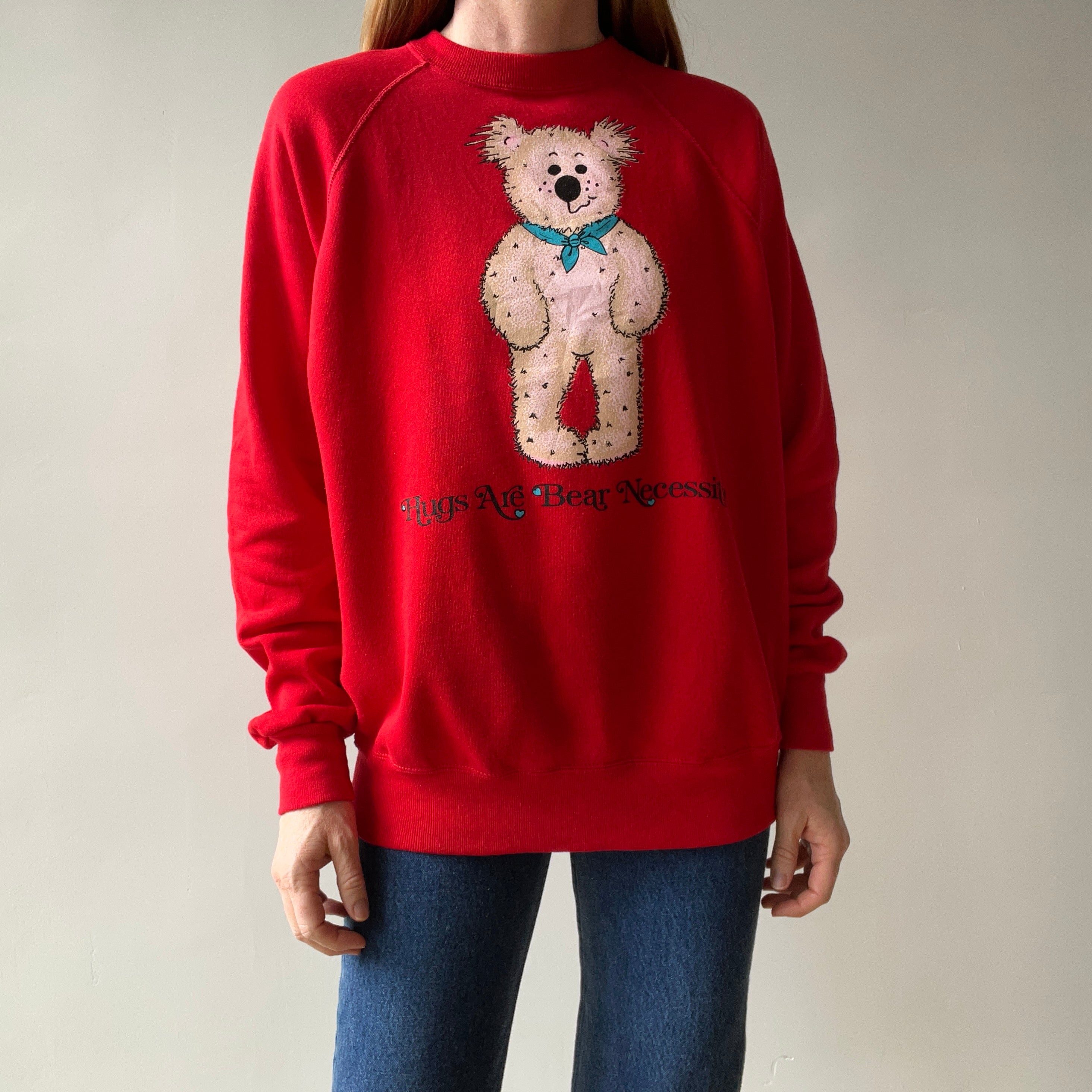 1980s Hugs Are Bear Necessities Sweatshirt