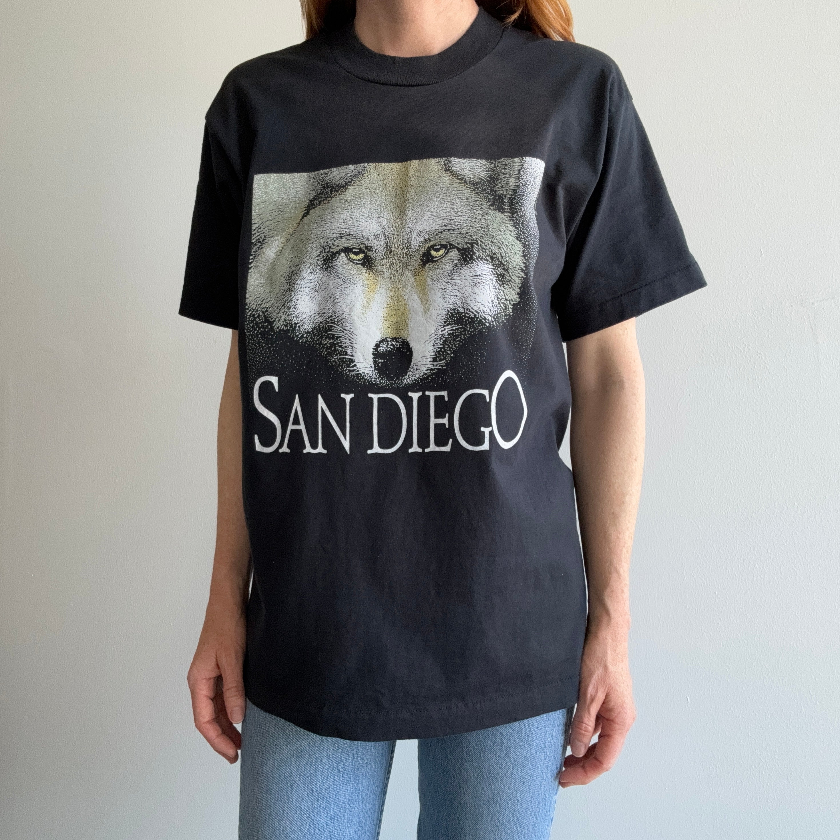 1980s San Diego Wolf Shirt - NonSequitur Tourist Alert :)