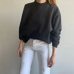 1990s Heavyweight Blank Black Sweatshirt by Hanes Her Way