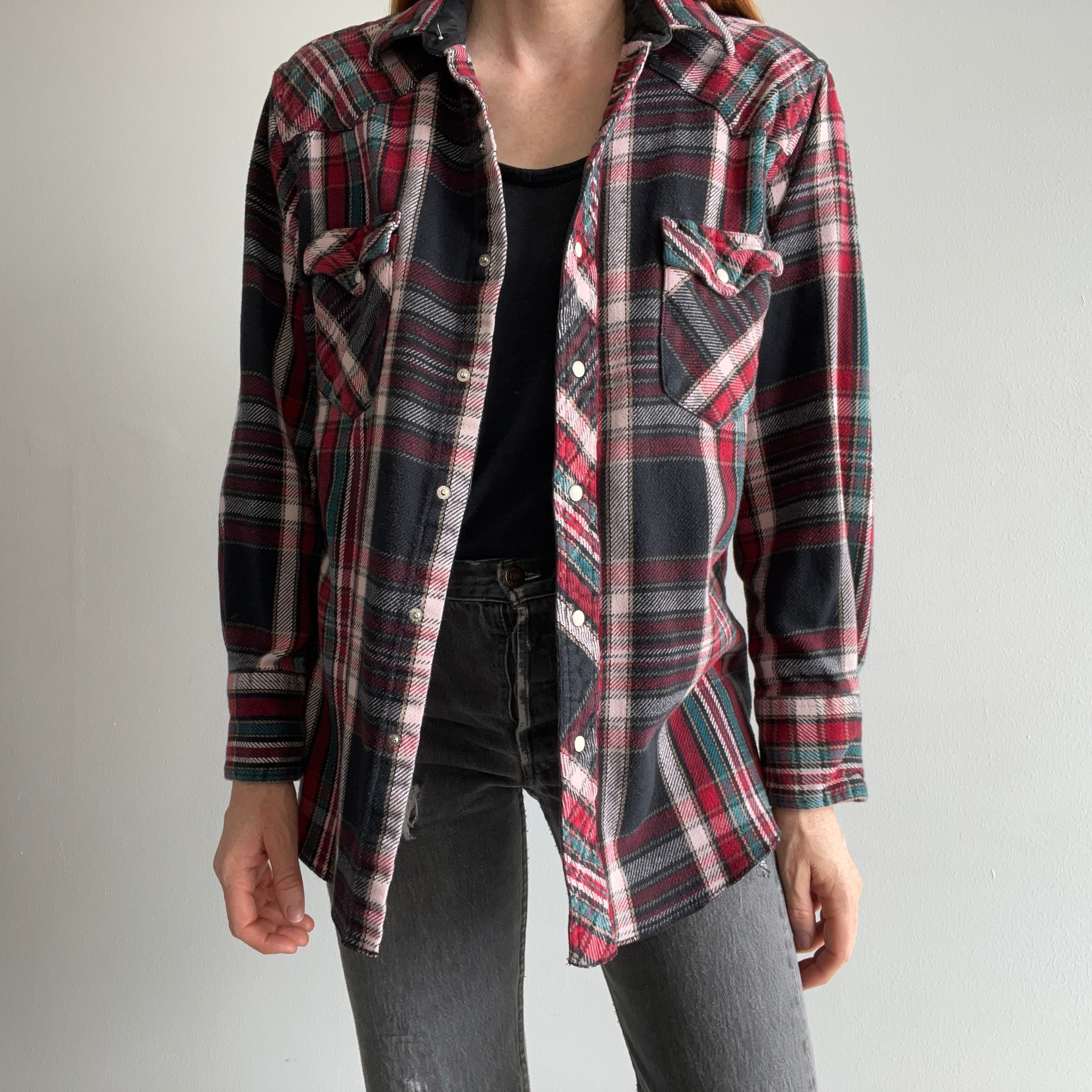 1980/90s Wrangler Snap Front Cowboy Flannel Shirt