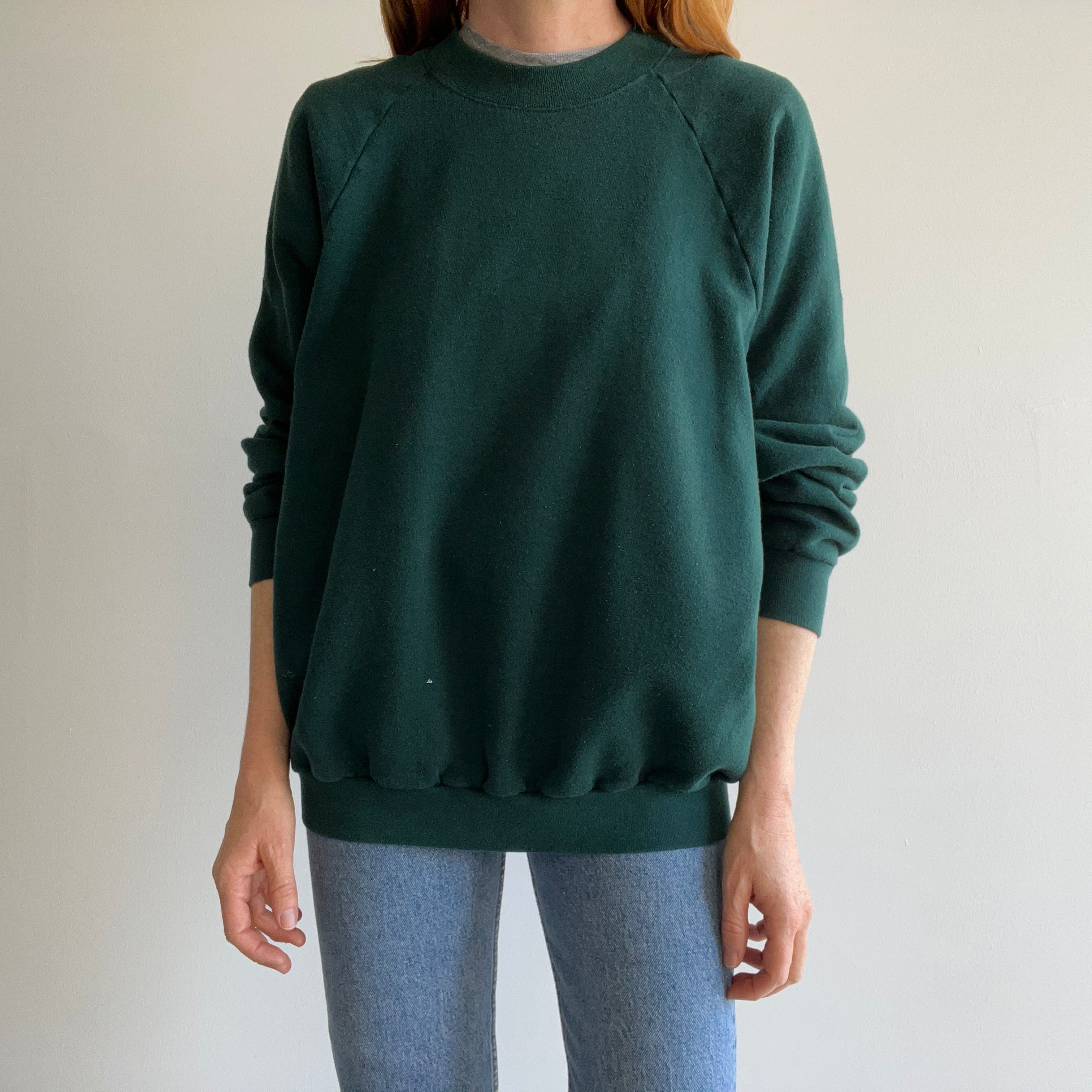 1990s Larger Forest/Hunter Green Sweatshirt