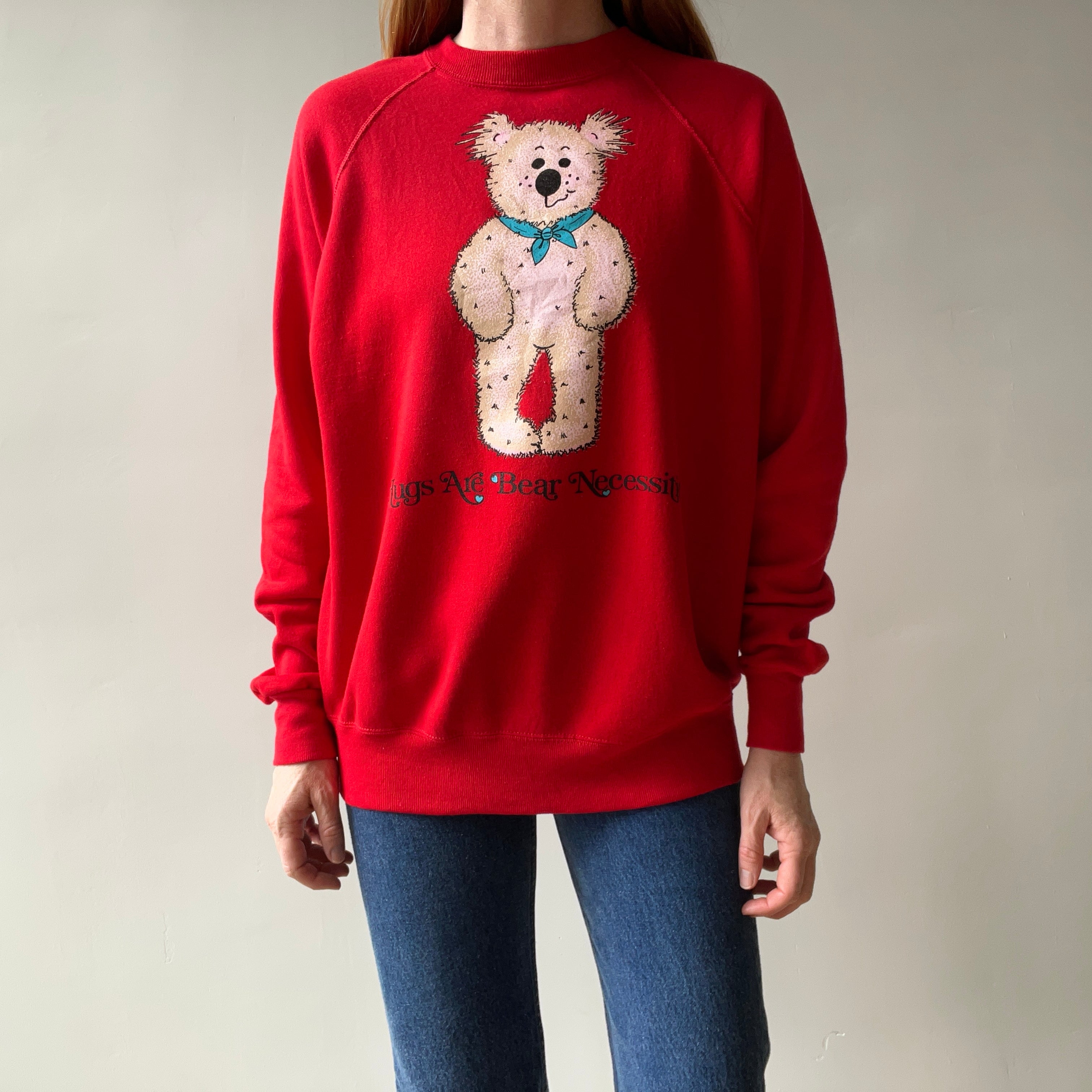 1980s Hugs Are Bear Necessities Sweatshirt