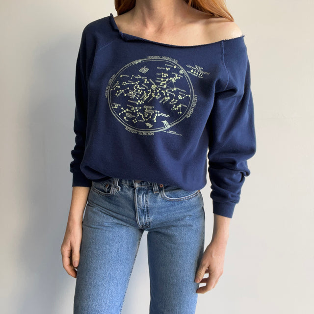 1987 Constellations "Visual Horizons" Super Wide Cut Neck Sweatshirt