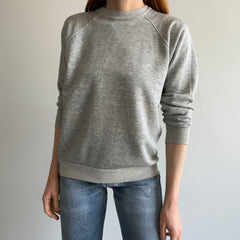 1980s Aged Blank Gray Raglan Sweatshirt by Chalk Line