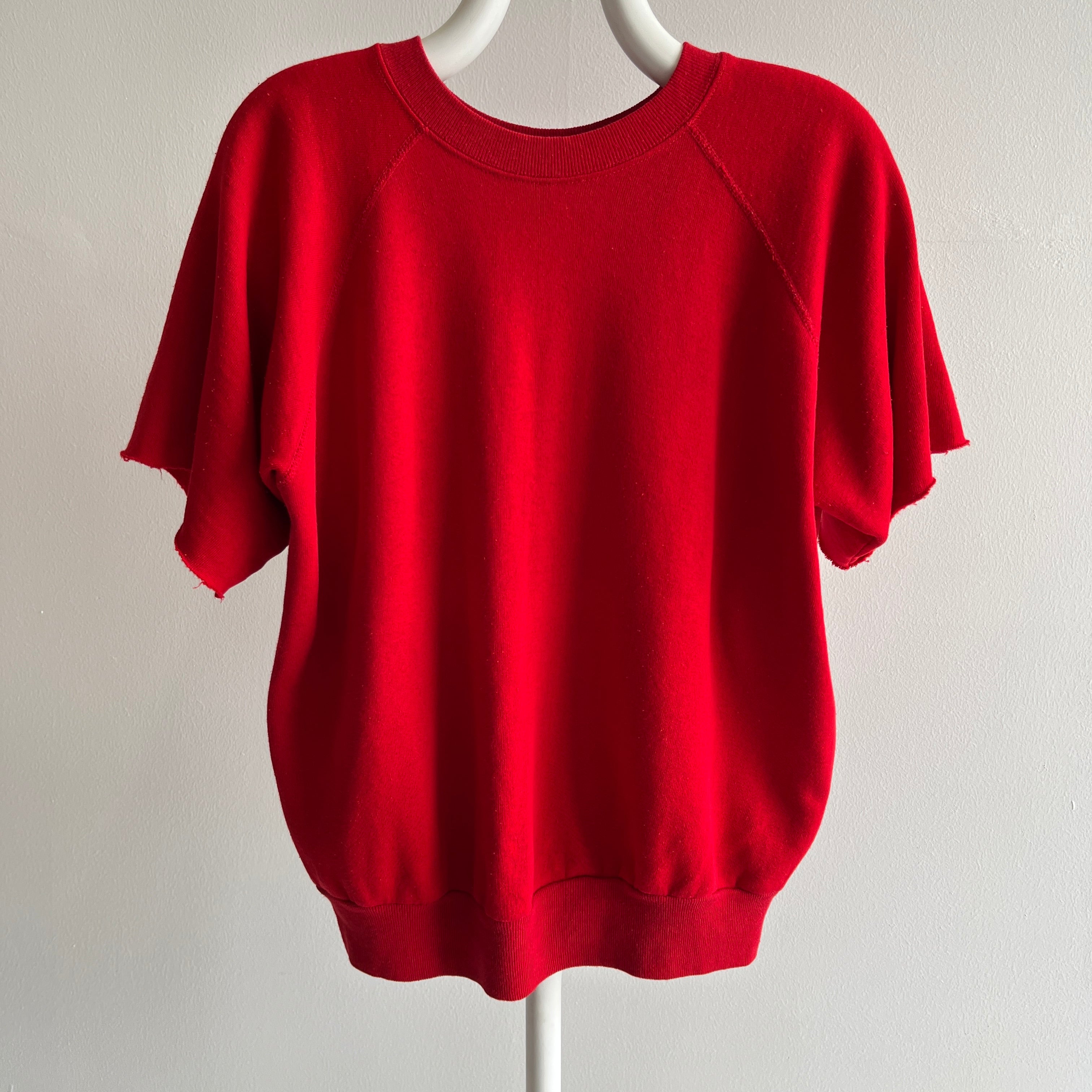 1980s Nail Polish Red Super Soft DIY Warm Up Sweatshirt