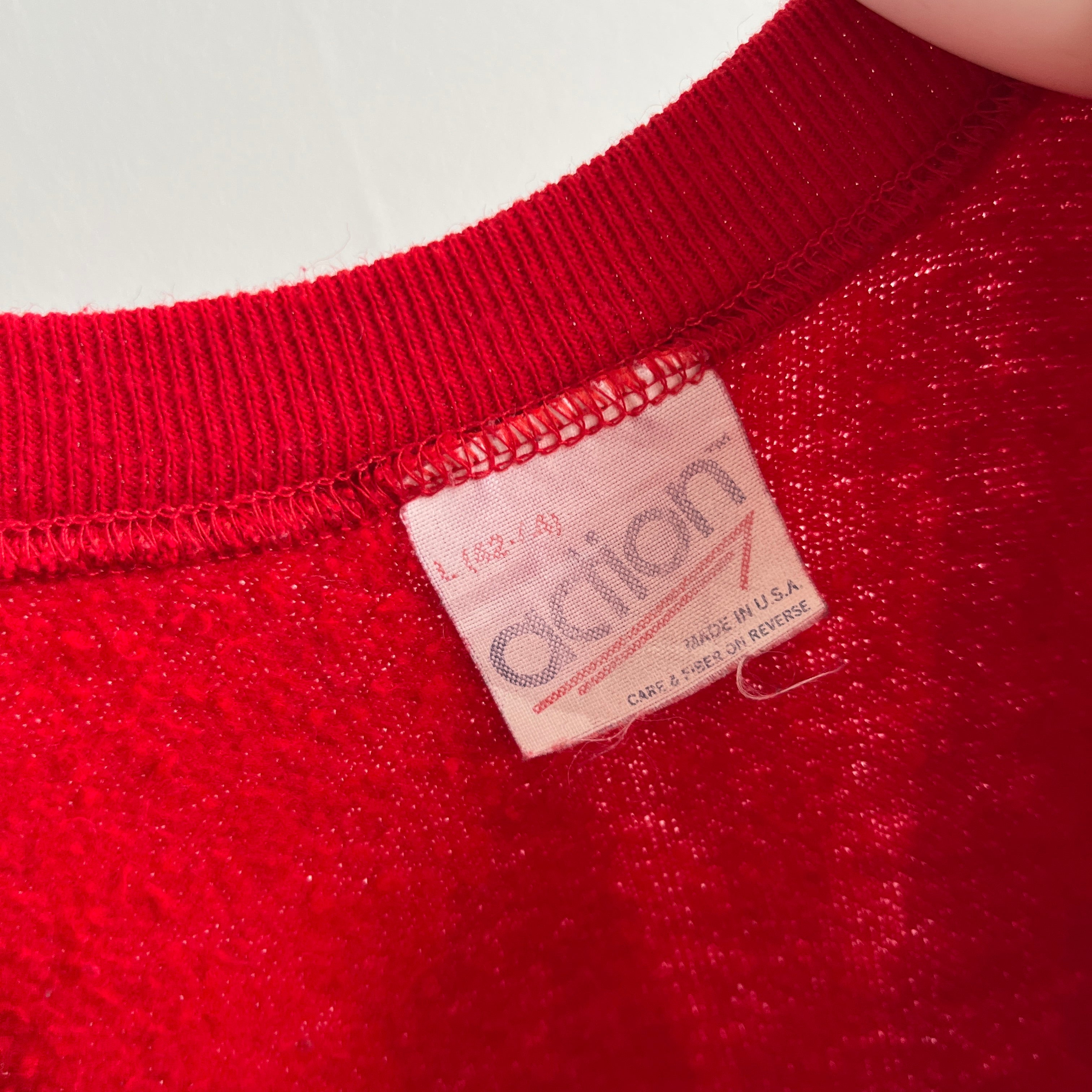 1980s Nail Polish Red Super Soft DIY Warm Up Sweatshirt