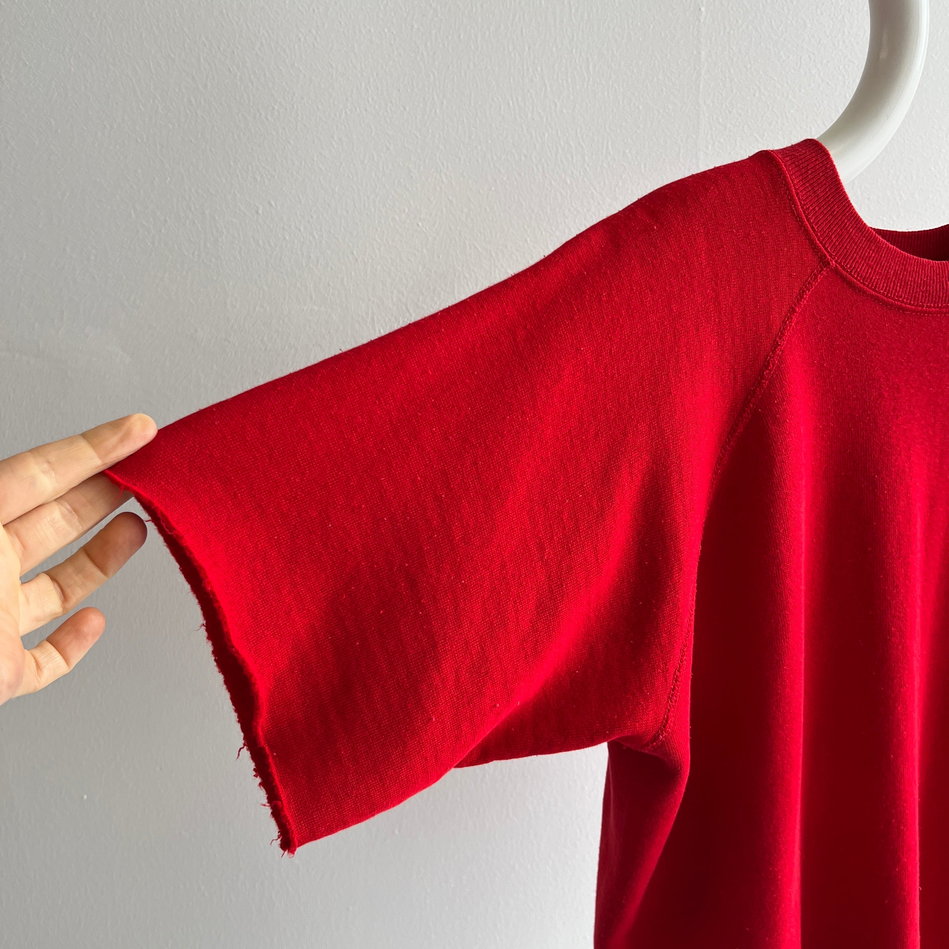 1980s Nail Polish Red Super Soft DIY Warm Up Sweatshirt