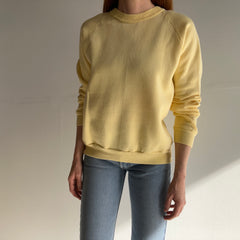 1970s Sportswear Never (?) Worn Butter Yellow Sweatshirt