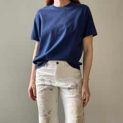 1990s Blank Navy Lee T Shirt