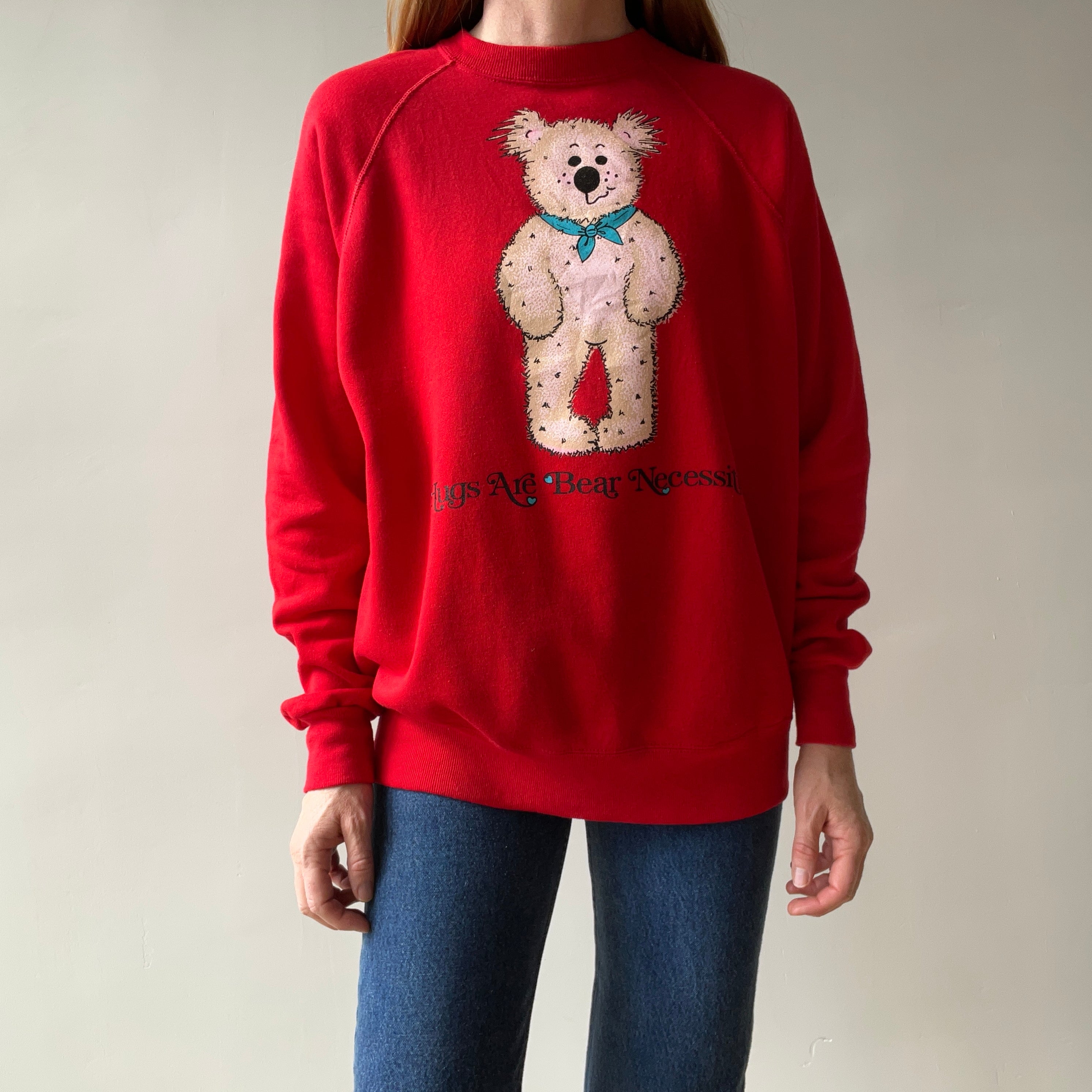 1980s Hugs Are Bear Necessities Sweatshirt