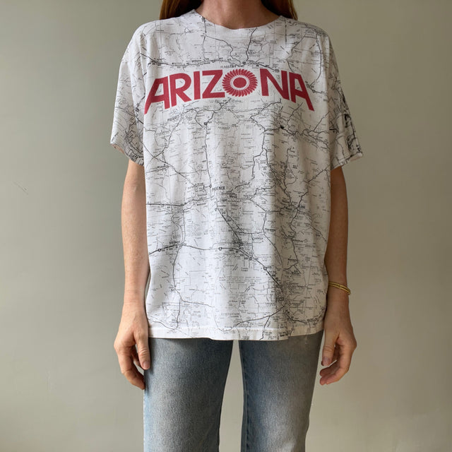 1990s Arizona Map Wrap Around Graphic T-shirt