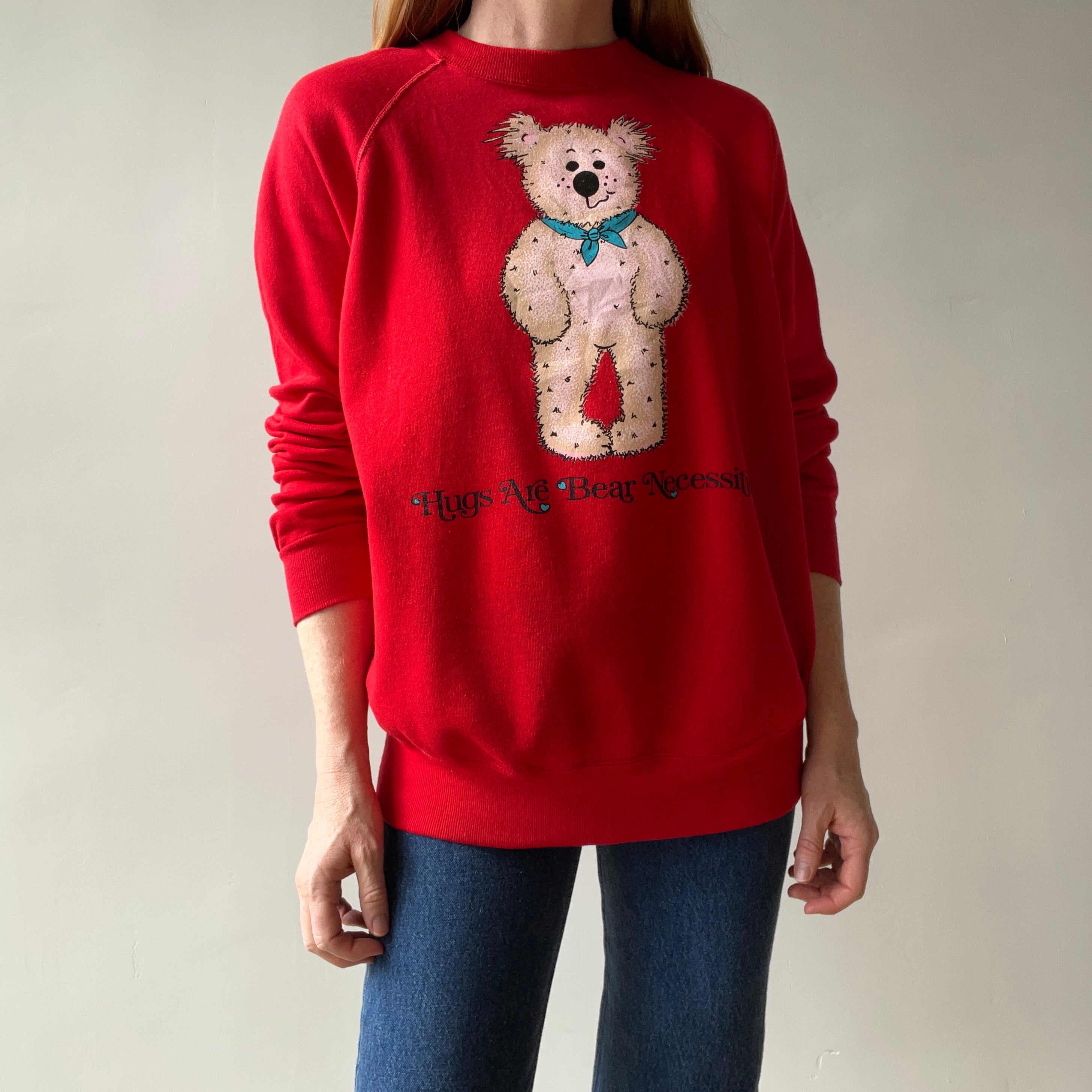 1980s Hugs Are Bear Necessities Sweatshirt