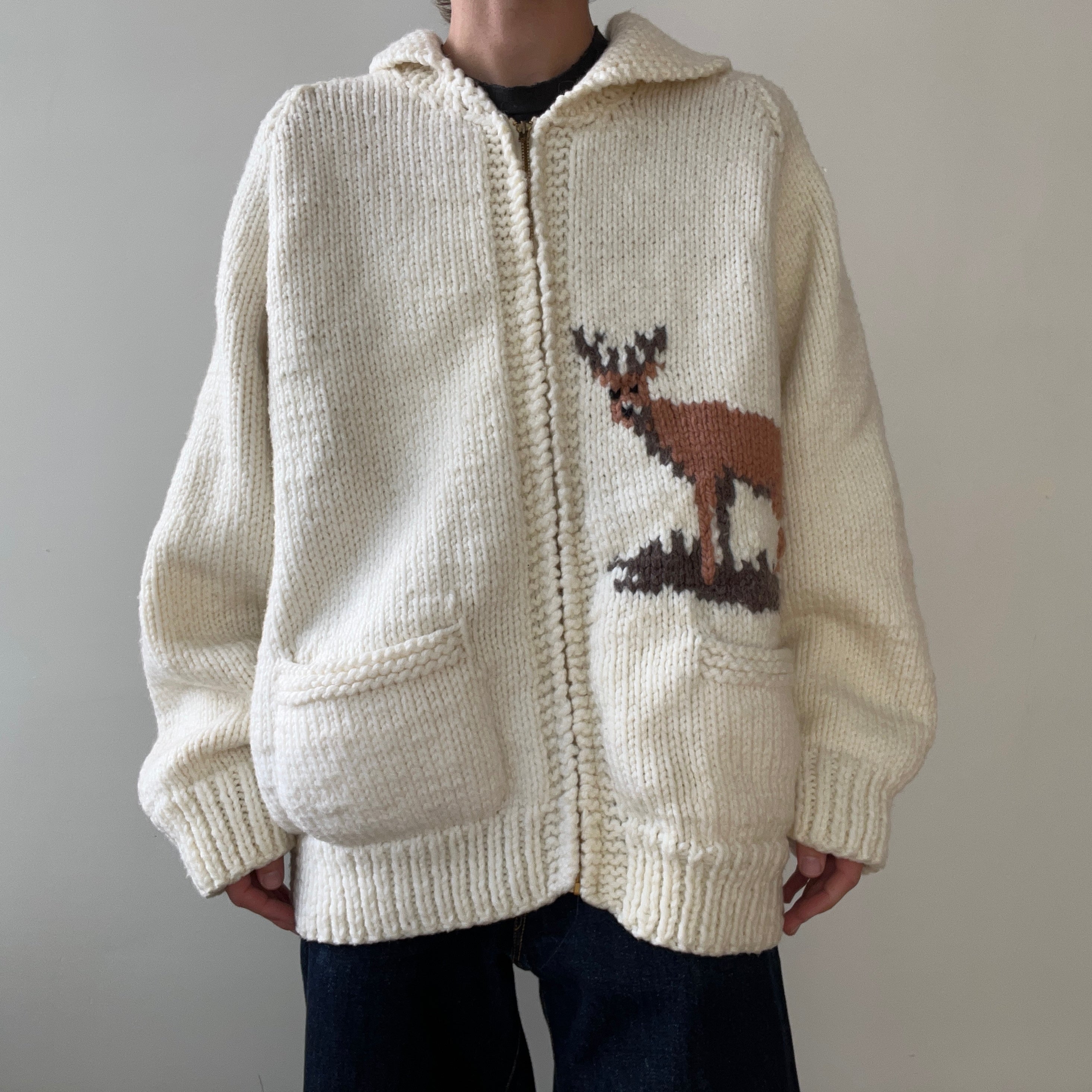 1970s Cowichan Zip Up Sweater