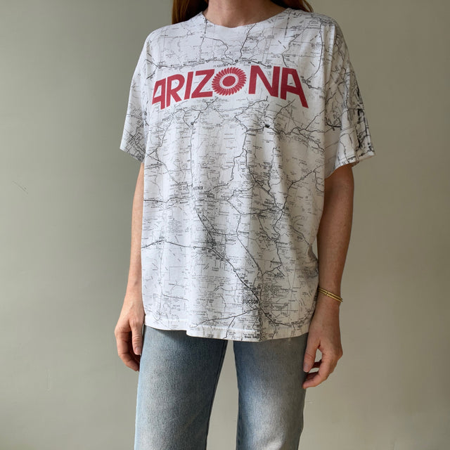1990s Arizona Map Wrap Around Graphic T-shirt