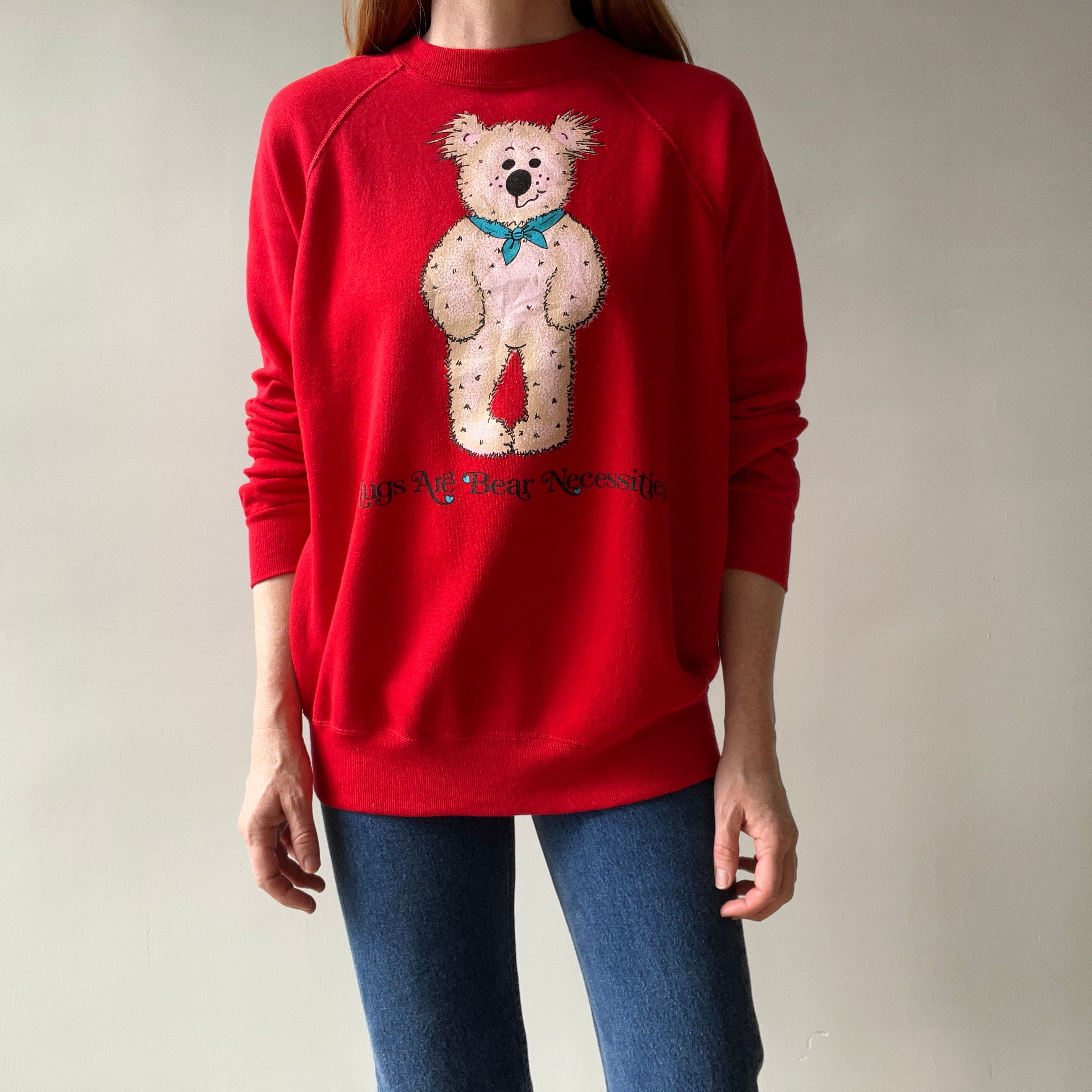 1980s Hugs Are Bear Necessities Sweatshirt