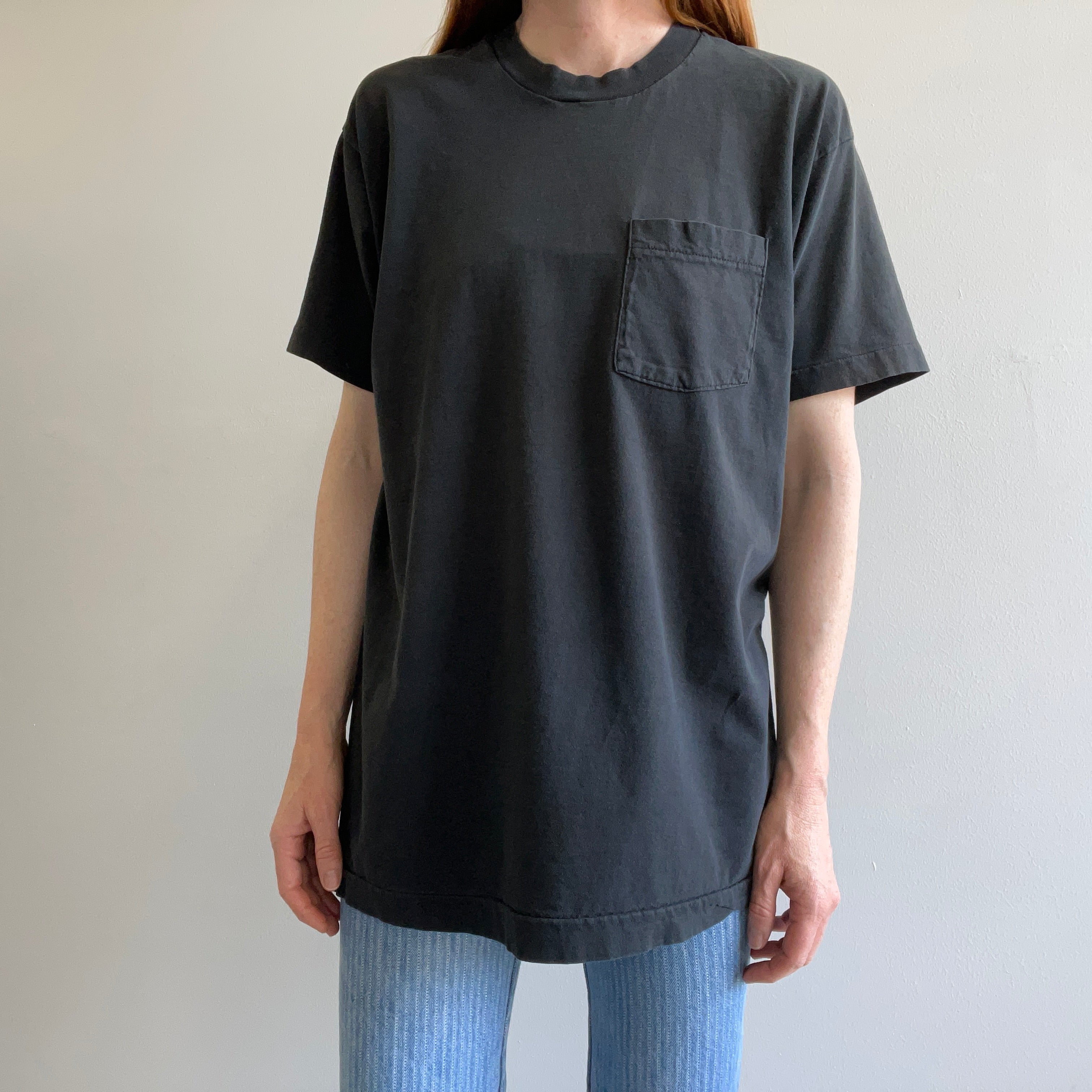 1980s FOTL Faded Black Cotton T-Shirt