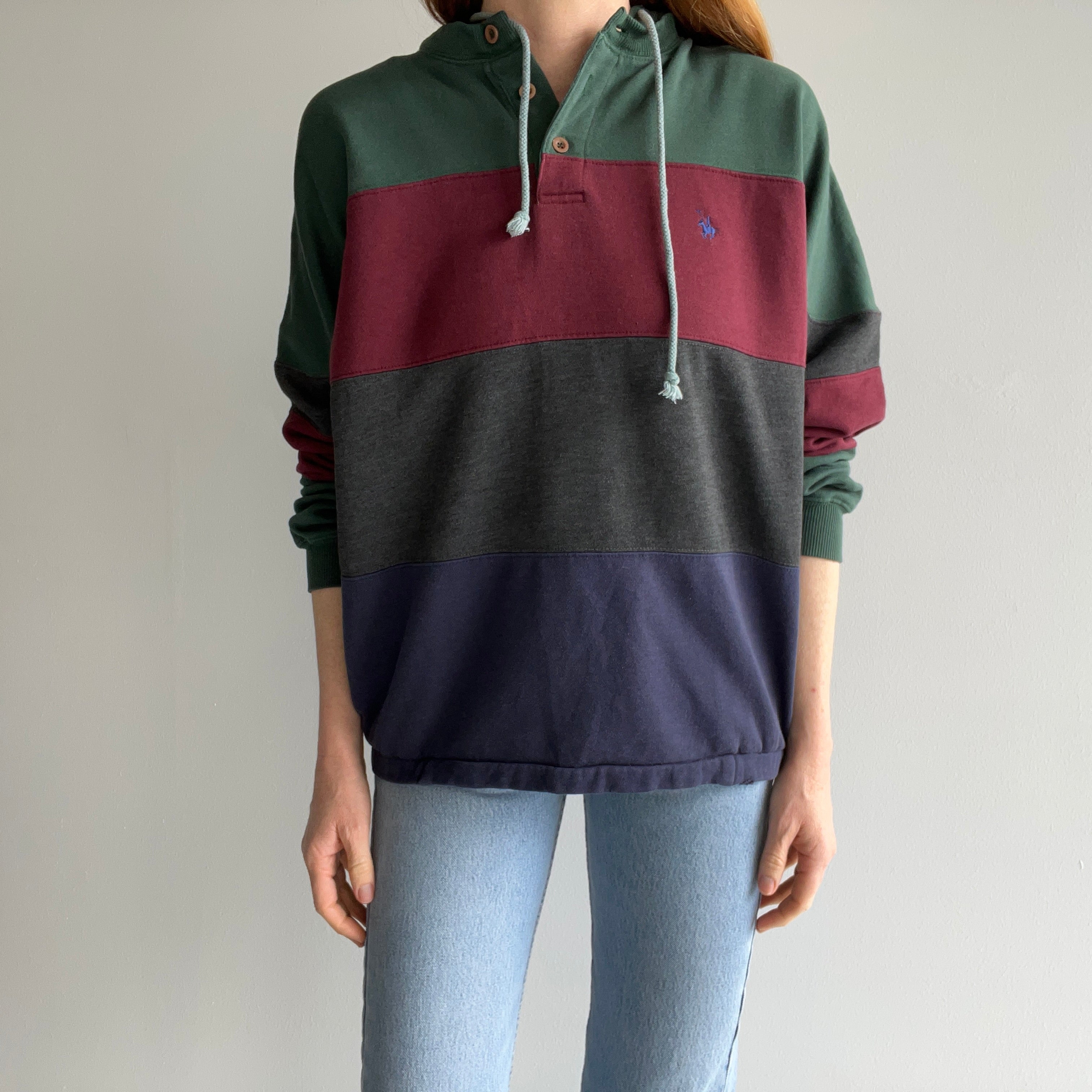 La hearts colorblock 2024 half zip sweatshirt