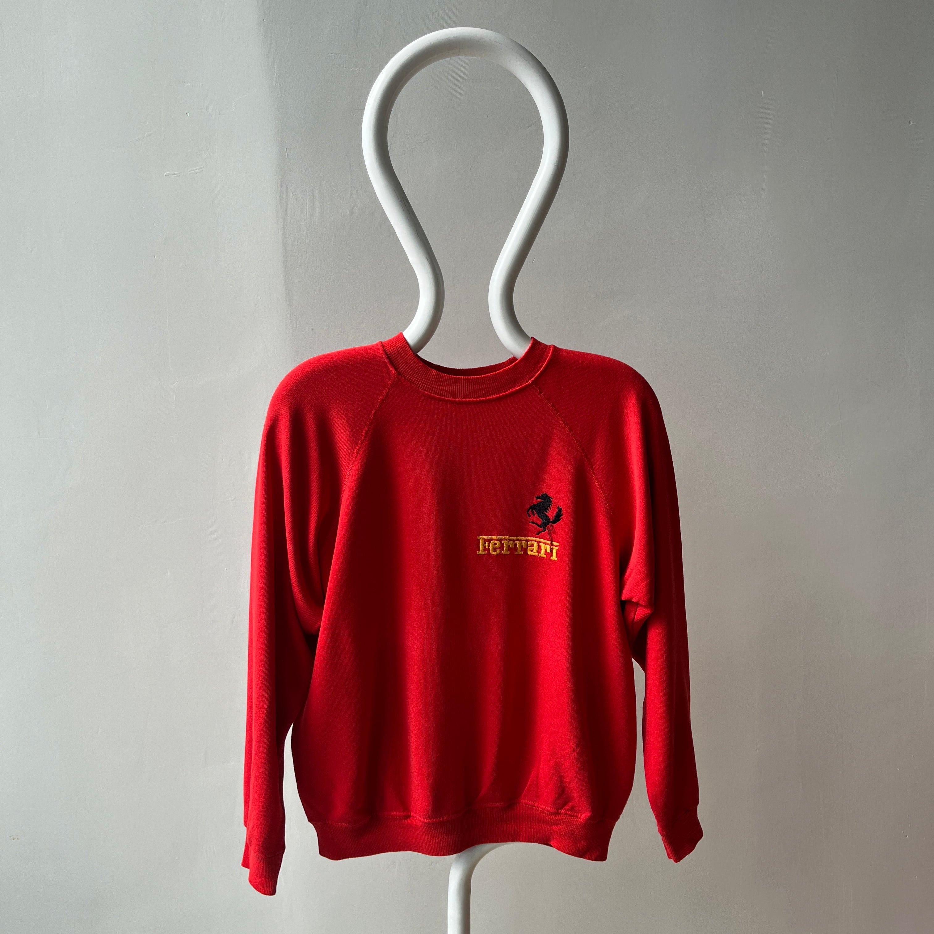 1980s Ferrari Sweatshirt with a Few Loose Threads (That are still there)