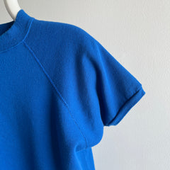 1980s Cerulean Blue Barely Worn Warm Up Sweatshirt