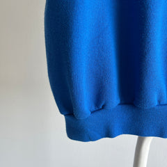 1980s Cerulean Blue Barely Worn Warm Up Sweatshirt