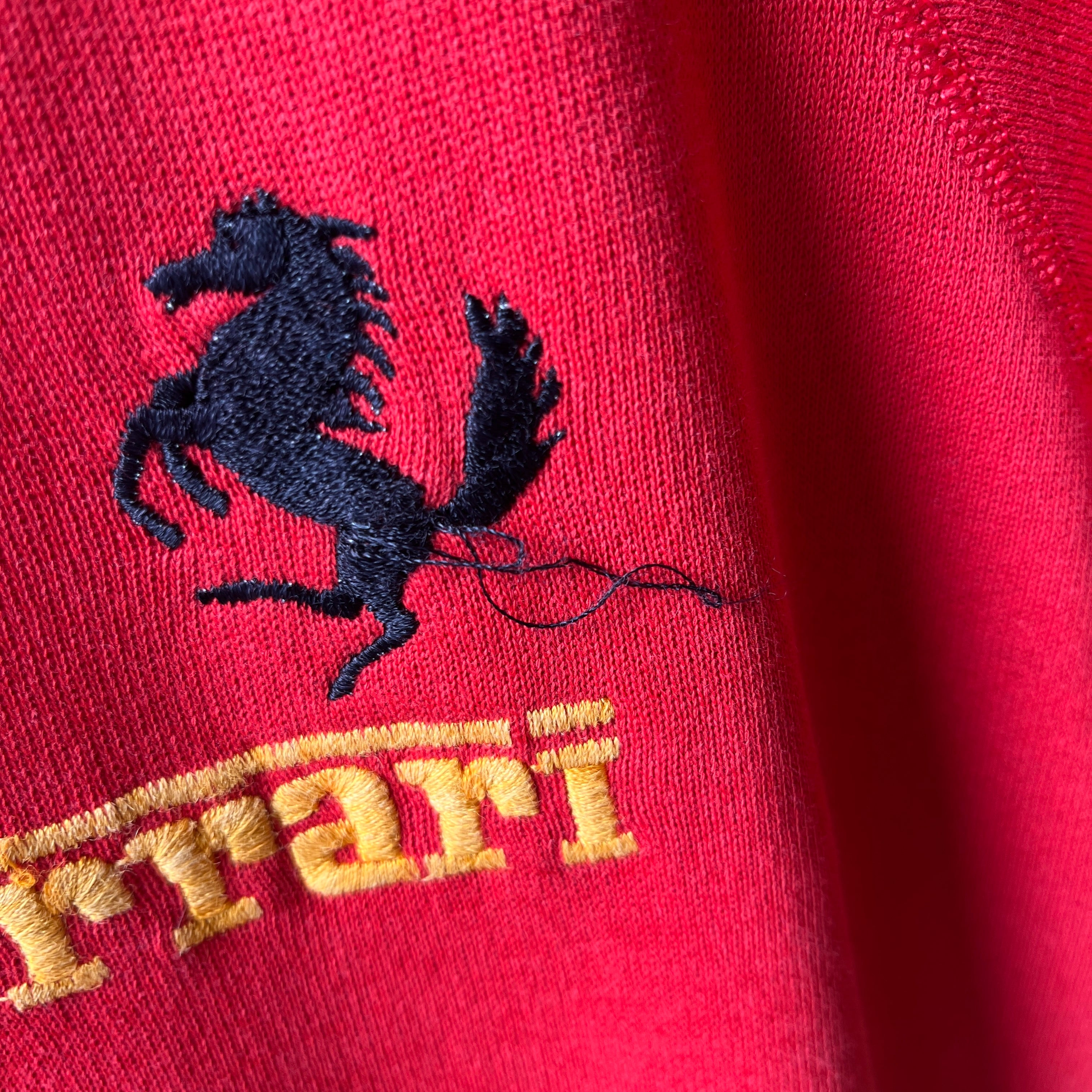 1980s Ferrari Sweatshirt with a Few Loose Threads (That are still there)