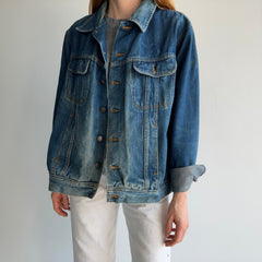 1980s John Paul Goebel Nicely Worn Denim Jean Jacket (Missing Bottom Button)